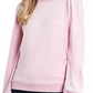 1.STATE Women's Velour Puffed-Shoulder Sweatshirt Pink