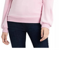1.STATE Women's Velour Puffed-Shoulder Sweatshirt Pink