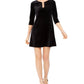 MSK Women's Petite Three-Ring Velvet Dress Black Size Medium