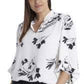 Vince Camuto Women's Plus Size Long Sleeve Floral Whisps Blouse with Ties White Size 2X