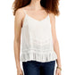 Planet Gold Junior's Adjustable Lace Trim Camisole White Size X-Small