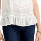 Planet Gold Junior's Adjustable Lace Trim Camisole White Size X-Small
