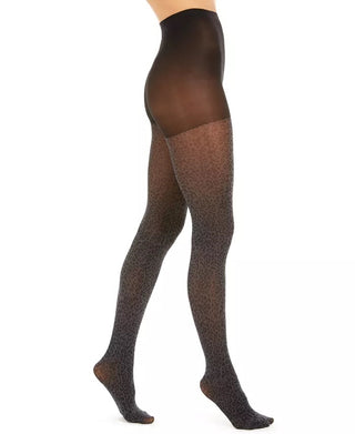 DKNY Women's Leopard-Print Tights Gray Size Small