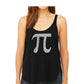 La Pop Art Women's Premium Word Art Flowy Tank Top The First 100 Digits Of Pi Black Size Medium