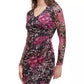 Guess Women's Printed Lace Stretch Sheath Dress Black Size 8