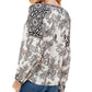 Kingston Grey Juniors' Paisley-Print Split-Neck Top White Size Small