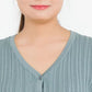 Hippie Rose Junior's Ribbed Cardigan Top Green Size Small