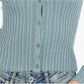 Hippie Rose Junior's Ribbed Cardigan Top Green Size Small