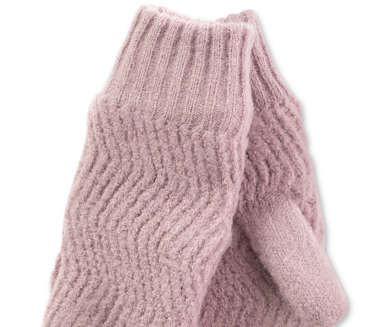 INC International Concepts Women's Chevron-Knit Mittens Dark Pink Size Regular