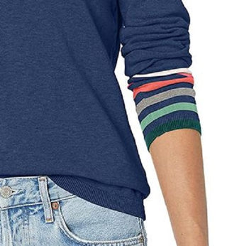 Tommy Hilfiger Women's Cotton V-Neck Sweater Blue Size X-Large