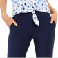 Michael Kors Women's Cuffed Cropped Pants Blue Size Large