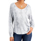 Willow Drive Women's Printed Top White Size Large