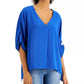 Willow Drive Women's Split High-Low Top Blue Size Large