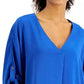 Willow Drive Women's Split High-Low Top Blue Size Large