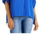 Willow Drive Women's Split High-Low Top Blue Size Large
