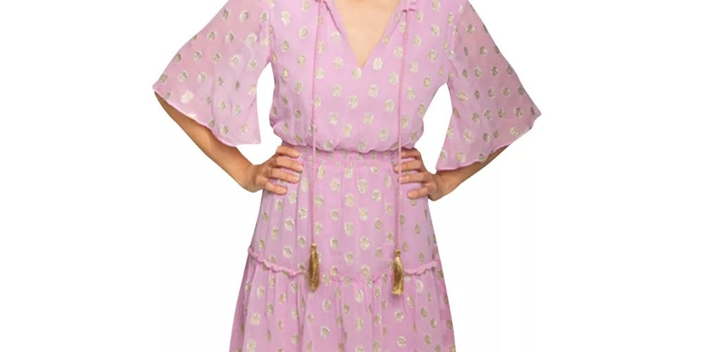 Raga Women's Kenna Metallic-Dot Dress Red Size Medium