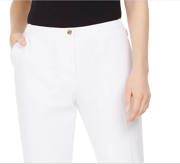 Calvin Klein Women's Slim Leg Ankle Dress Pants White Size 4