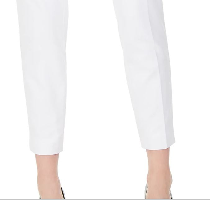 Calvin Klein Women's Slim Leg Ankle Dress Pants White Size 4