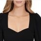 Lucy Paris Women's Sweetheart Neck Puff Sleeve Top Black Size Large