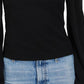 Lucy Paris Women's Sweetheart Neck Puff Sleeve Top Black Size Large