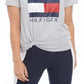 Tommy Hilfiger Women's Sport Logo Knot-Front T-Shirt Gray Size Small