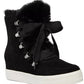 Steve Madden Women's Wharton Faux-Fur Wedge Booties Black Size 8.5 M