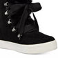 Steve Madden Women's Wharton Faux-Fur Wedge Booties Black Size 8.5 M