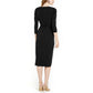 INC International Concepts Women's Side-Tie Faux-Wrap Dress Black Size Large