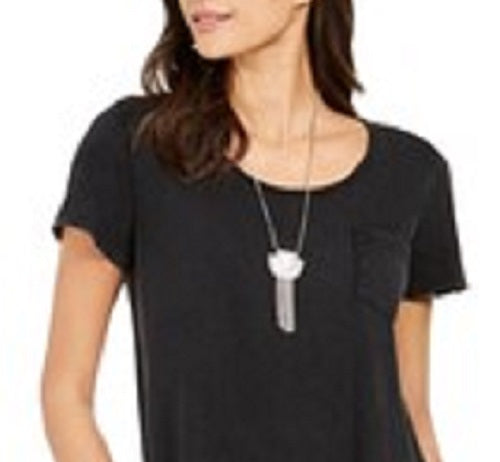 Style & Co Women's One-Pocket T-Shirt Dress Black Size Large
