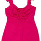 Bar III Women's Ruched-Front Flutter Romper Dark Pink Size 4