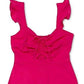 Bar III Women's Ruched-Front Flutter Romper Dark Pink Size 4