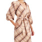 INC International Concepts Women's Puff-Sleeve Wrap Dress Gold Size 10