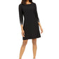 MSK Women's Embellished Sleeve Sheath Dress Black Size Small