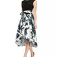 SL Fashions Women's Printed High Low Fit & Flare Dress Black Size 10