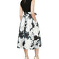 SL Fashions Women's Printed High Low Fit & Flare Dress Black Size 10