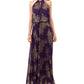 MSK Women's Metallic-Print Pleated Blouson Gown Gold Size 6