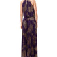 MSK Women's Metallic-Print Pleated Blouson Gown Gold Size 6