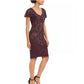 Adrianna Papell Women's Embellished Flutter Sleeve Sheath Dress Red Size 6