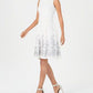 Calvin Klein Women's Embroidered A-Line Dress Silver Size 2