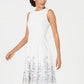 Calvin Klein Women's Embroidered A-Line Dress Silver Size 2