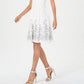 Calvin Klein Women's Embroidered A-Line Dress Silver Size 2