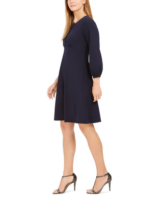 Calvin Klein Women's Button-Front A-Line Dress Navy Size 12