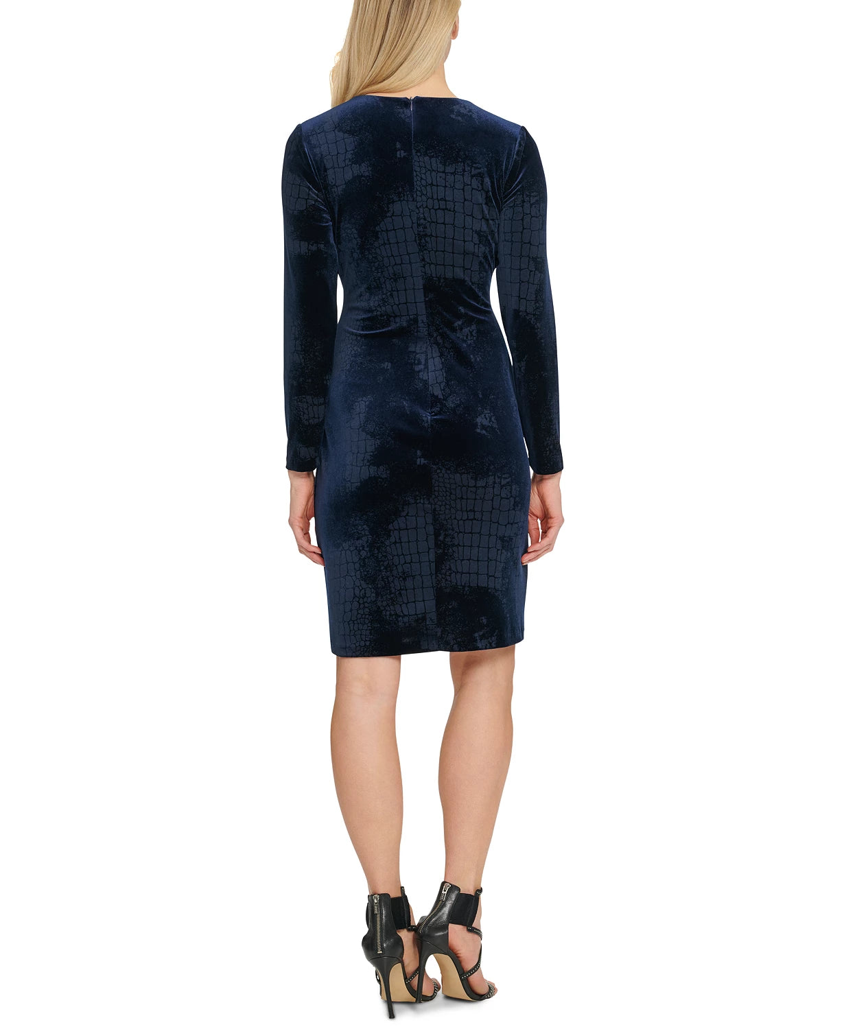 DKNY Women's Ruched Sheath Dress Blue Size 16