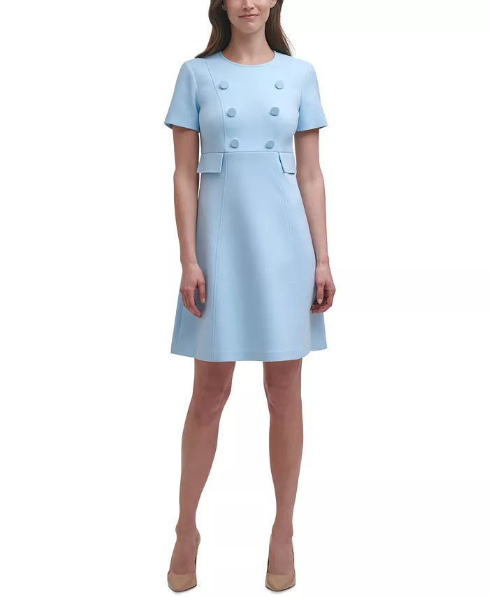 HARPER ROSE Women's Button-Front A-Line Dress Blue Size 8