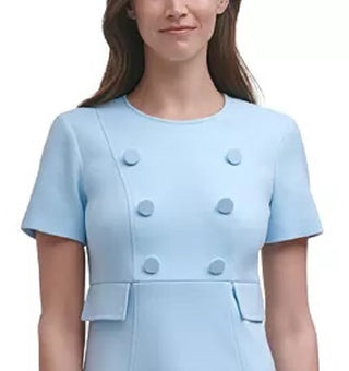 HARPER ROSE Women's Button-Front A-Line Dress Blue Size 8