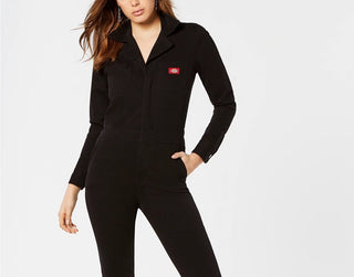 Dickies Juniors' Collared Jumpsuit Black Size Medium