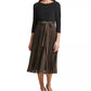 Jessica Howard Women's Layered-Look Pleated Midi Dress Gray Size 12