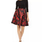 Jessica Howard Women's Solid & Floral Fit & Flare Dress Charcoal Size 14 Petite