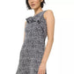 Michael Kors Women's Jacquard Fit & Flare Dress Silver Size Extra Large