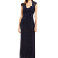 Connected Women's Lace Column Gown Navy Size 6